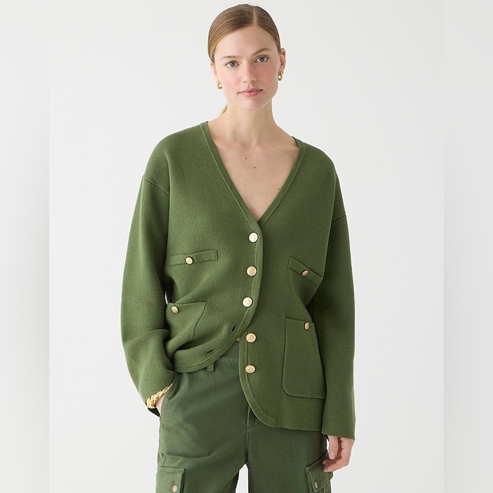 J Crew Long V-neck sweater blazer BX466